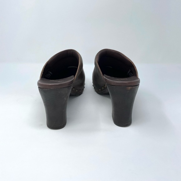Dansko Rae Leather Studded Heeled Slip On Mule Clogs Brown Womens 41 or US 10.5 - Picture 3 of 7